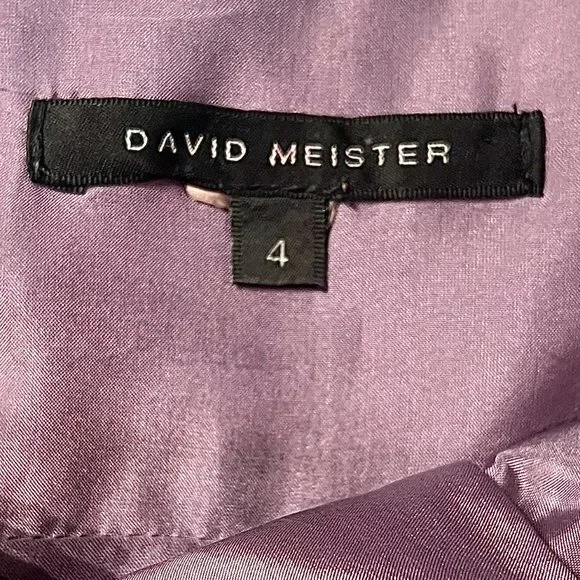 David Meister Floral Golden Thread Spaghetti Strap Cocktail Dress Size 4 - Picture 10 of 12